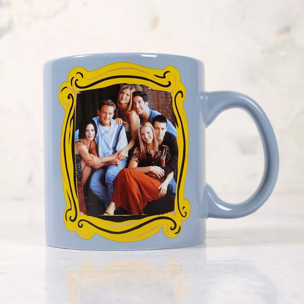 FRIENDS Blue Mug with Yellow Frame